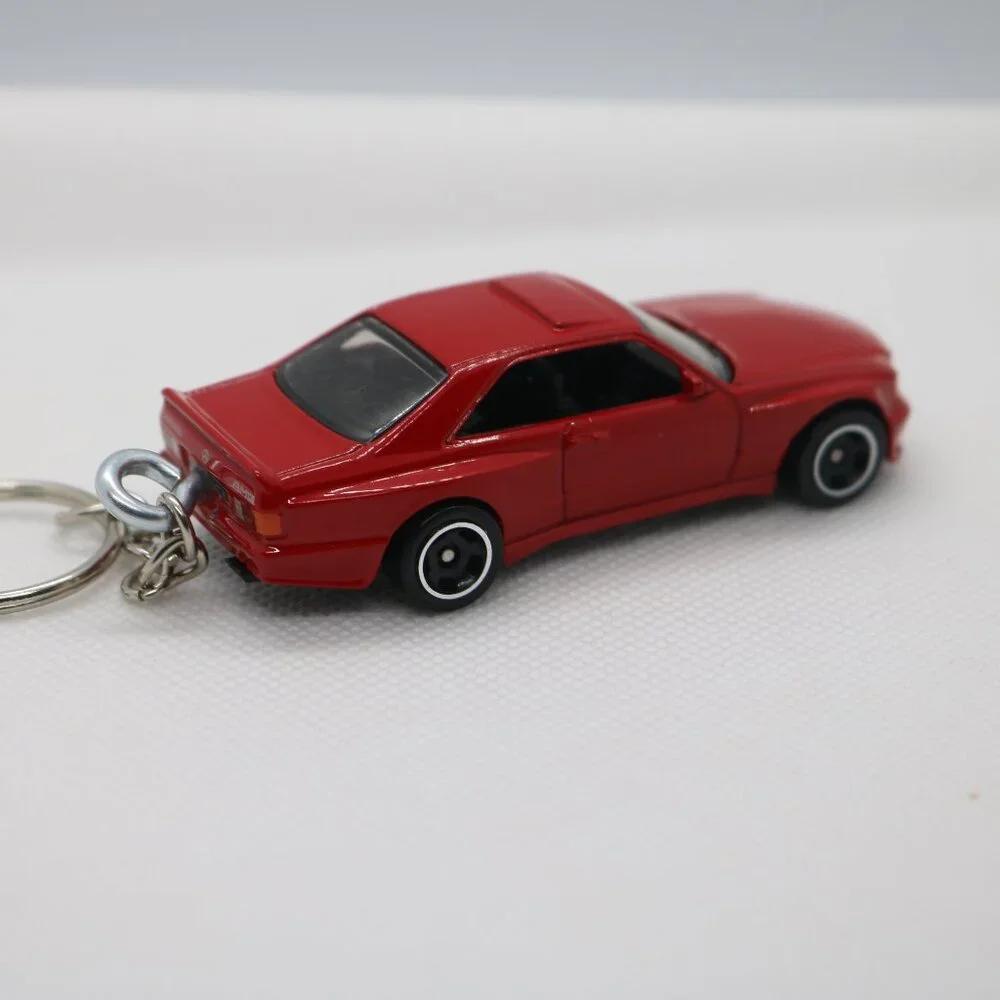 Hot Wheels '89 red Mercedes 560 SEC AMG custom keychain